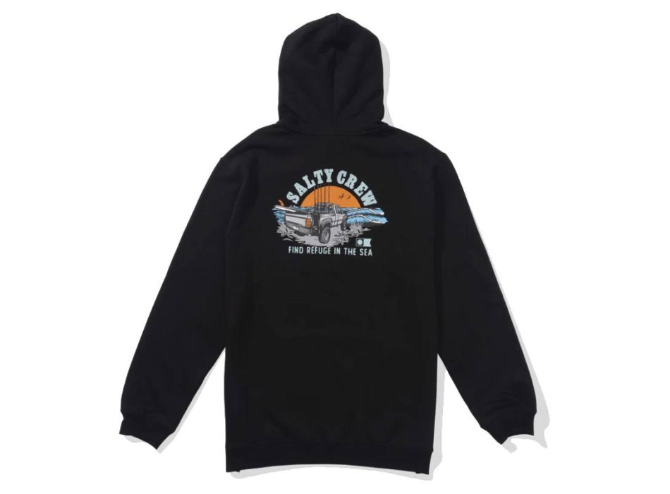 SALTY CREW FELPA CON CAPPUCCIO LIFTED FLEECE BLACK