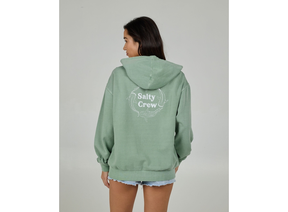 SALTY CREW FELPA CON CAPPUCCIO RESPECT ZIP HOODY SAGE