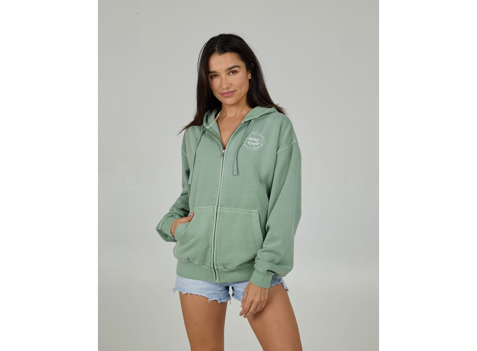 SALTY CREW FELPA CON CAPPUCCIO RESPECT ZIP HOODY SAGE