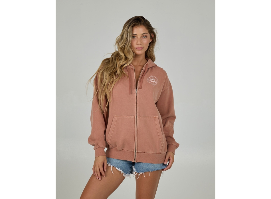 SALTY CREW FELPA CON CAPPUCCIO RESPECT ZIP HOODY SIERRA