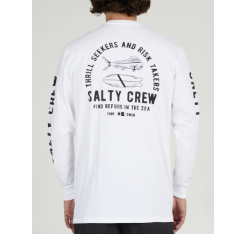 SALTY CREW LATERAL LINE MAGLIA MANICHE LUNGHE WHITE