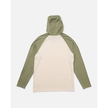 SALTY CREW MARINER HOOD TECH MAGLIA TECNICA CON CAPPUCCIO UPF 50+ MANICHE LUNGHE BIRCH OIL GREEN
