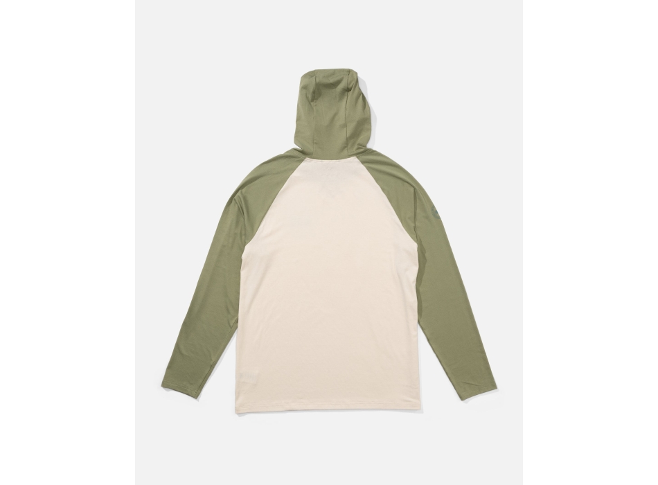 SALTY CREW MARINER HOOD TECH MAGLIA TECNICA CON CAPPUCCIO UPF 50+ MANICHE LUNGHE BIRCH OIL GREEN