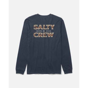 SALTY CREW OFFSET MAGLIA MANICHE LUNGHE NAVY