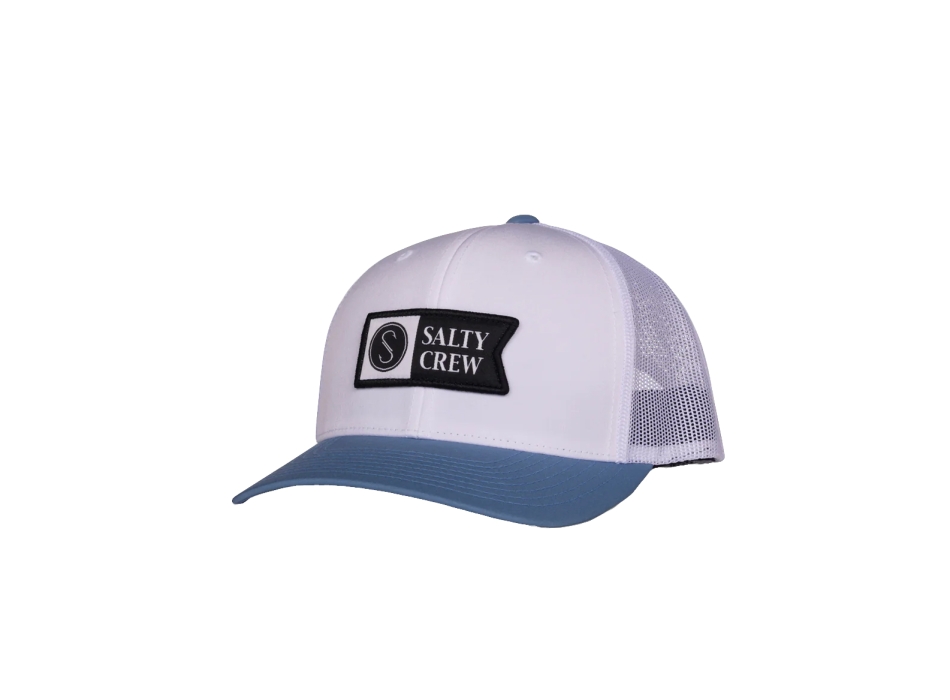 SALTY CREW PINNACLE RETRO TRUCKER CAPPELLINO WHITE SLATE