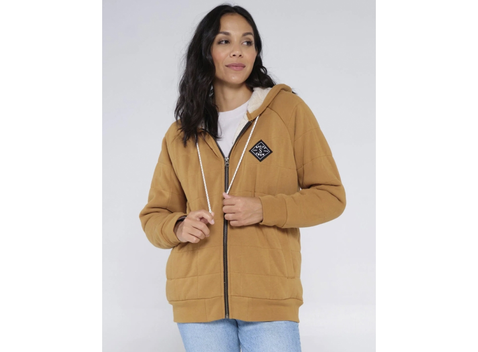 SALTY CREW SEEKING SHERPA HOODY WORKWEAR BROWN
