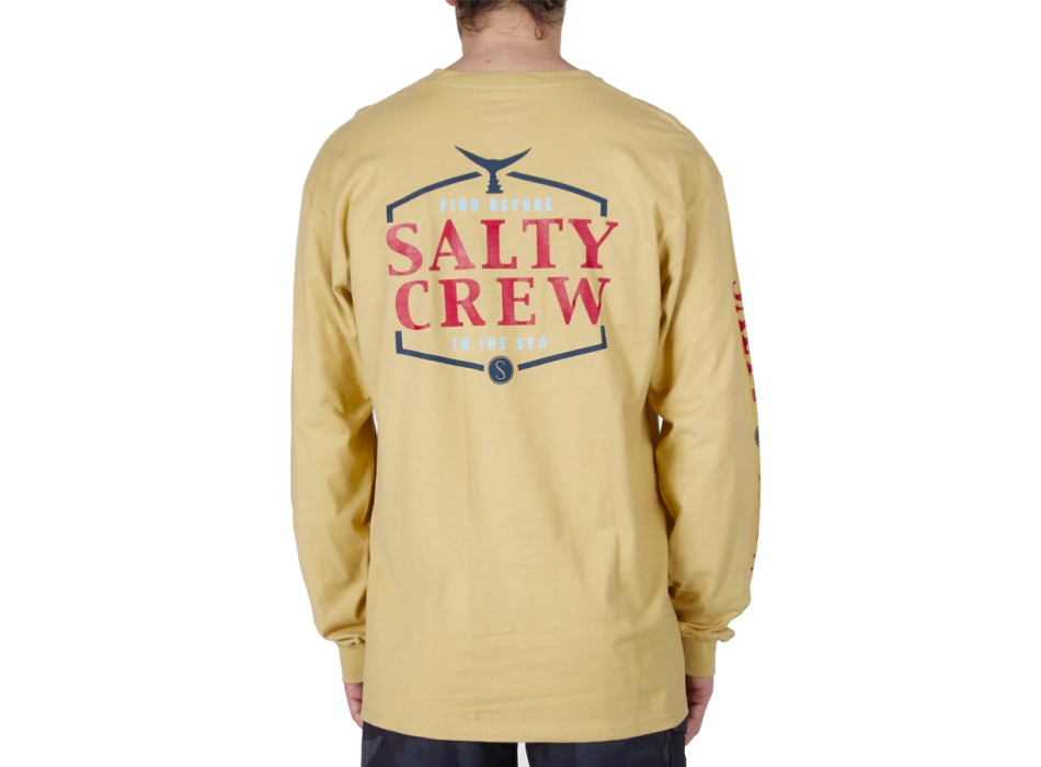 SALTY CREW SKIPJACK PREMIUM MAGLIA MANICHE LUNGHE CAMEL