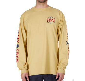 SALTY CREW SKIPJACK PREMIUM MAGLIA MANICHE LUNGHE CAMEL