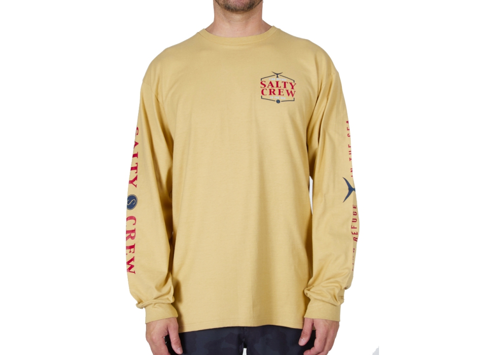 SALTY CREW SKIPJACK PREMIUM MAGLIA MANICHE LUNGHE CAMEL