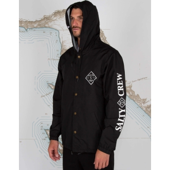 SALTY CREW TIPPED SNAP JACKET BLACK