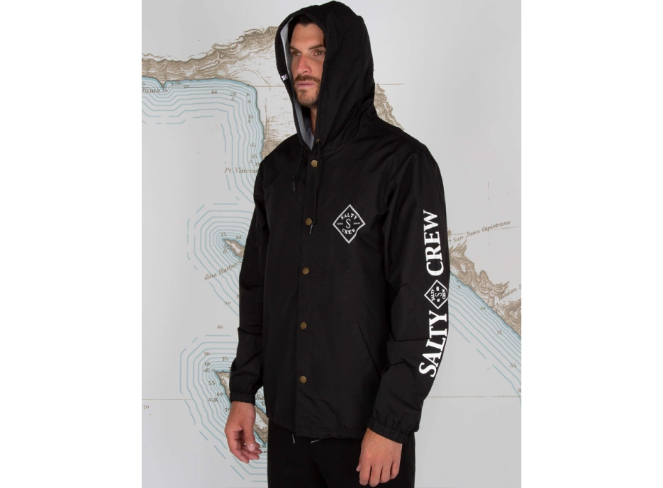 SALTY CREW TIPPED SNAP JACKET BLACK