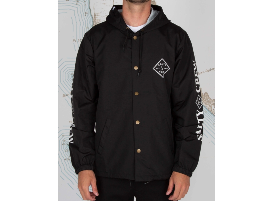 SALTY CREW TIPPED SNAP JACKET BLACK