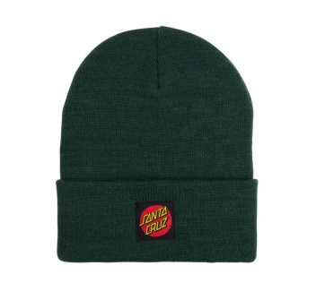 SANTA CRUZ CLASSIC LABEL DOT BEANIE DARK OLIVE