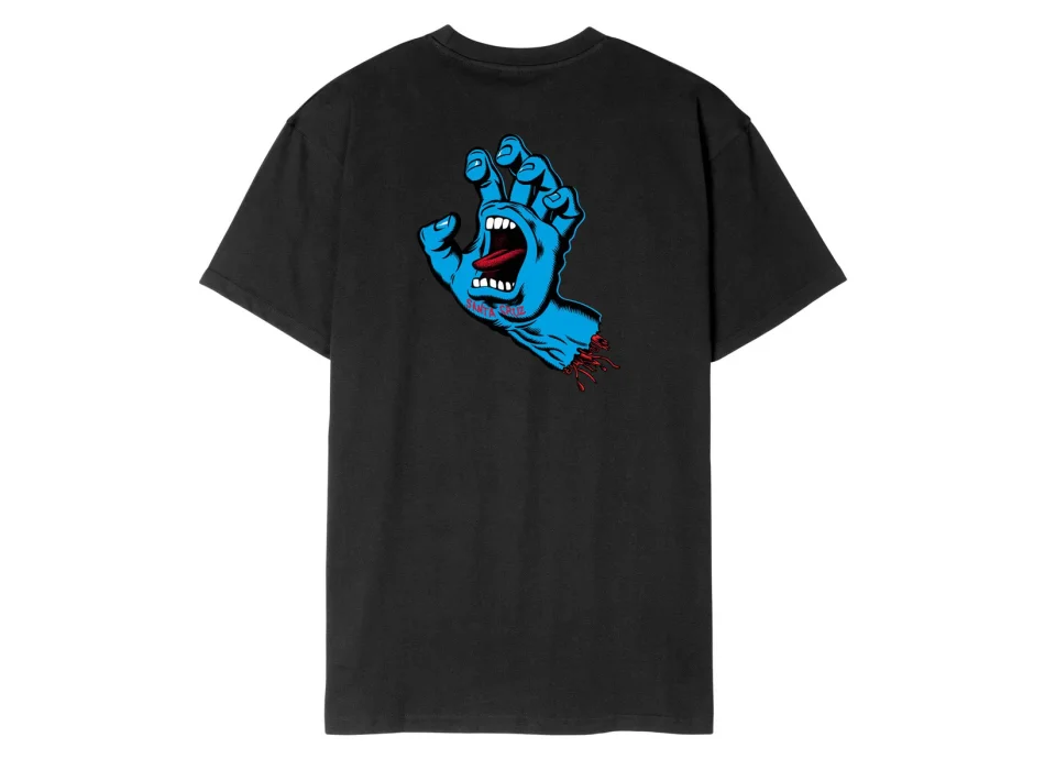 SANTA CRUZ SCREAMING HAND CHEST T-SHIRT BLACK