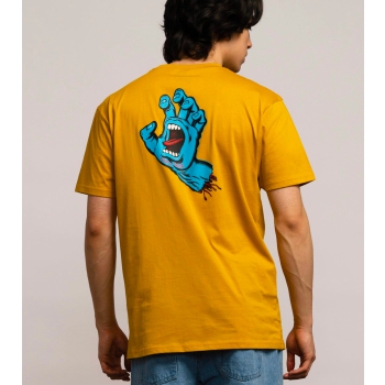 SANTA CRUZ SCREAMING HAND CHEST T-SHIRT GOLD