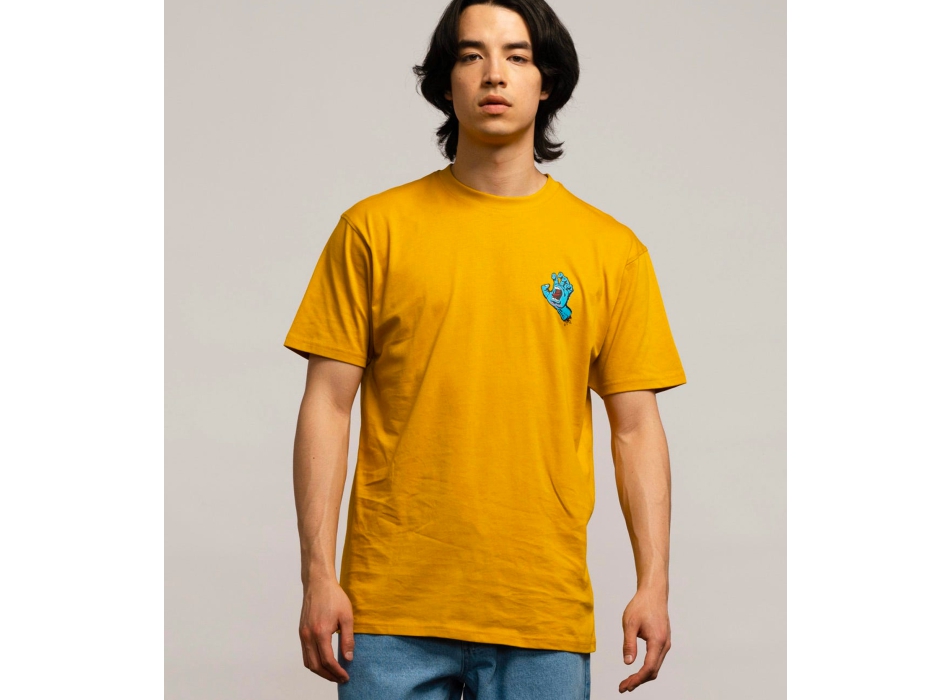 SANTA CRUZ SCREAMING HAND CHEST T-SHIRT GOLD