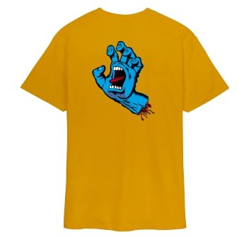 SANTA CRUZ SCREAMING HAND CHEST T-SHIRT GOLD