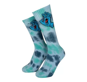 SANTA CRUZ SCREAMING HAND TIE DYE CALZE FRESH BLUE TIE DYE 