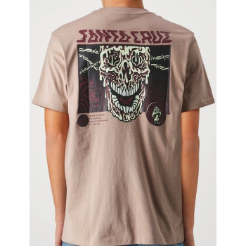 SANTA CRUZ TOXIC SKULL T-SHIRT TAUPE