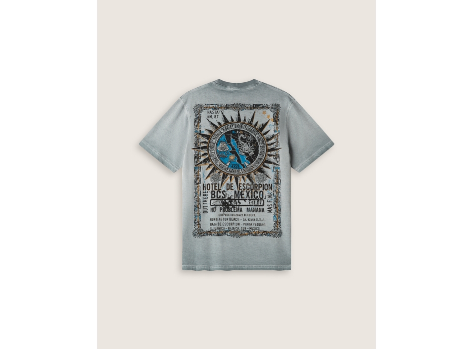 SCORPION BAY HOTEL MAP T-SHIRT GUNMETAL