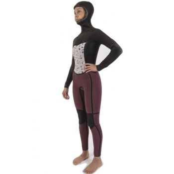 SISSTREVOLUTION SEVEN SEAS 5/4 HOODED CHEST ZIP FULL WETSUIT BLACK