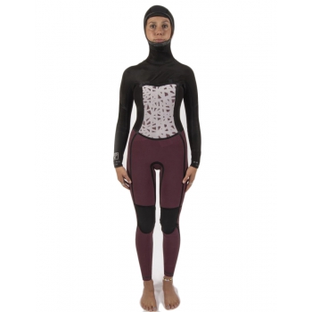 SISSTREVOLUTION SEVEN SEAS 5/4 HOODED CHEST ZIP FULL WETSUIT BLACK