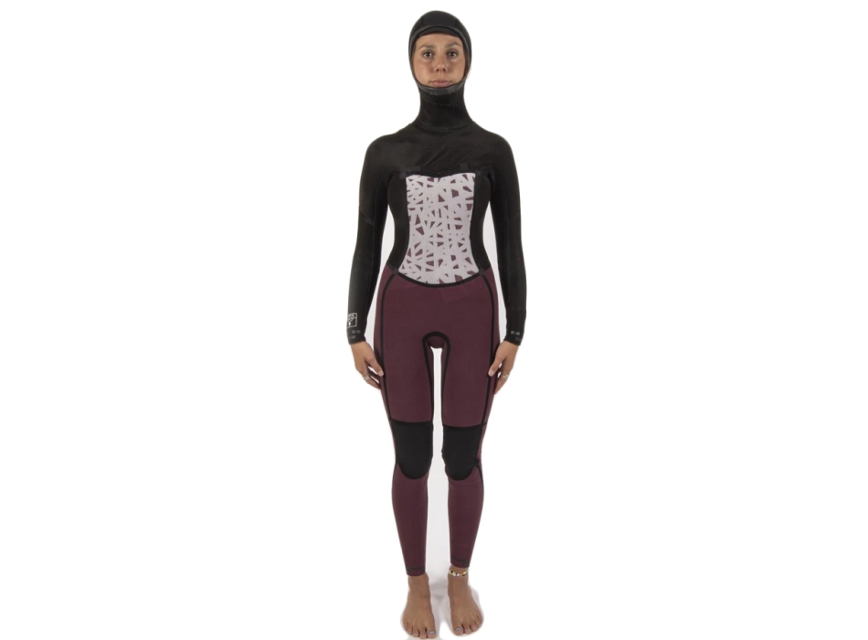 SISSTREVOLUTION SEVEN SEAS 5/4 HOODED CHEST ZIP FULL WETSUIT BLACK