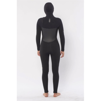 SISSTREVOLUTION SEVEN SEAS 5/4 HOODED CHEST ZIP FULL WETSUIT BLACK