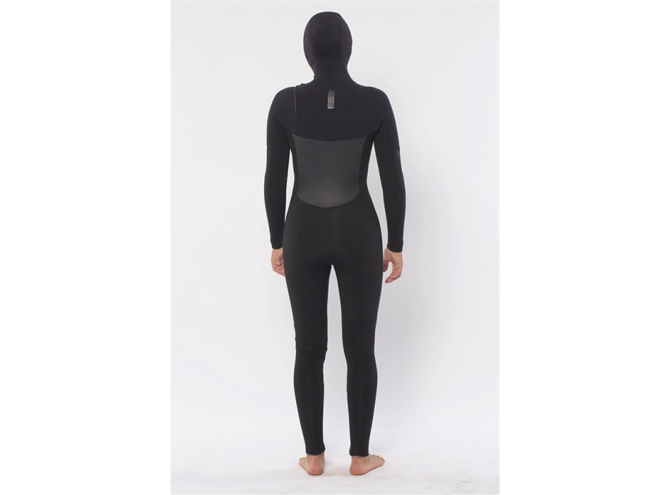 SISSTREVOLUTION SEVEN SEAS 5/4 HOODED CHEST ZIP FULL WETSUIT BLACK