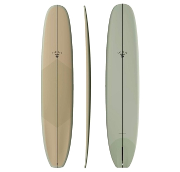 SKINDOG 9'6" OG DOUBLE SCOOP LONGBOARD SAND SAGE THUNDERBOLT