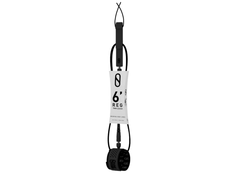 SLATER DESIGNS 6' LEASH REGULAR 7MM BLACK