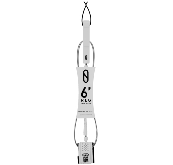 SLATER DESIGNS 6' LEASH REGULAR 7MM BLACK WHITE