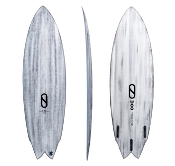 SLATER DESIGNS GREAT WHITE TWIN I-BOLIC VOLCANIC FUTURES FINS