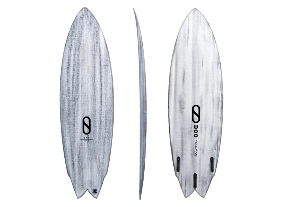 SLATER DESIGNS GREAT WHITE TWIN I-BOLIC VOLCANIC FUTURES FINS