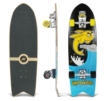 SMOOTHSTAR 32" FLYING FISH YELLOW BLACK SURFSKATE COMPLETO