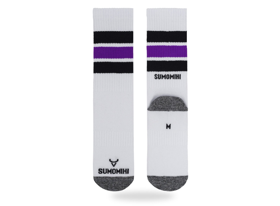 SUMOMIHI CALZINI BLACK PURPLE STRIPES SOCK