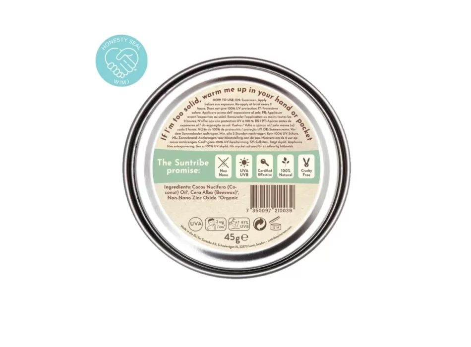 SUNTRIBE CREMA SOLARE MINERALE BIOLOGICA ZINCO SPF 50 (45GR.)