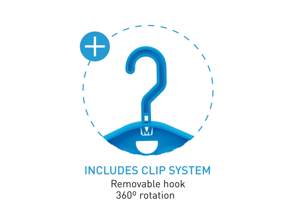 SURFLOGIC WETSUIT HANGER MAXI DOUBLE SYSTEM GRUCCIA CON MOSCHETTONE DOPPIO SISTEMA