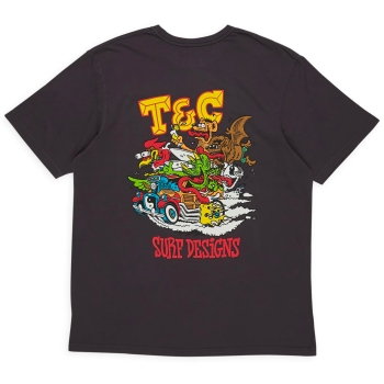 T&C SURF DESIGNS JON FINK SCENE T-SHIRT WASHED BLACK