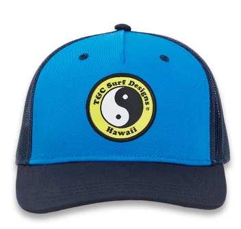 T&C SURF DESIGNS YY TRUCKER CAPPELLINO DARK NAVY ROYAL BLUE YELLOW LOGO