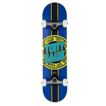 TONY HAWK SKATEBOARDS SS180+ COMPLETE 7.5" LOGO BLUE YELLOW