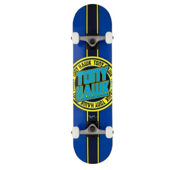 TONY HAWK SKATEBOARDS SS180+ COMPLETE 7.5" LOGO BLUE YELLOW