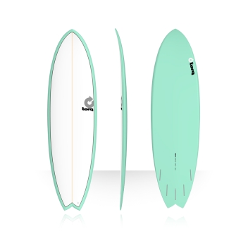 TORQ TET 6'3" FISH WHITE PINLINE SEAGREEN
