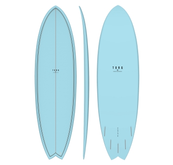 TORQ TET 6'6" FISH WHITE PINLINE MIAMI BLUE