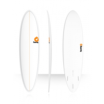 TORQ TET 7'2" FUN WHITE + PINLINE