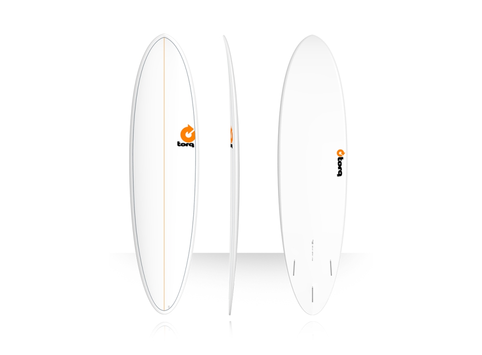 TORQ TET 7'2" FUN WHITE + PINLINE