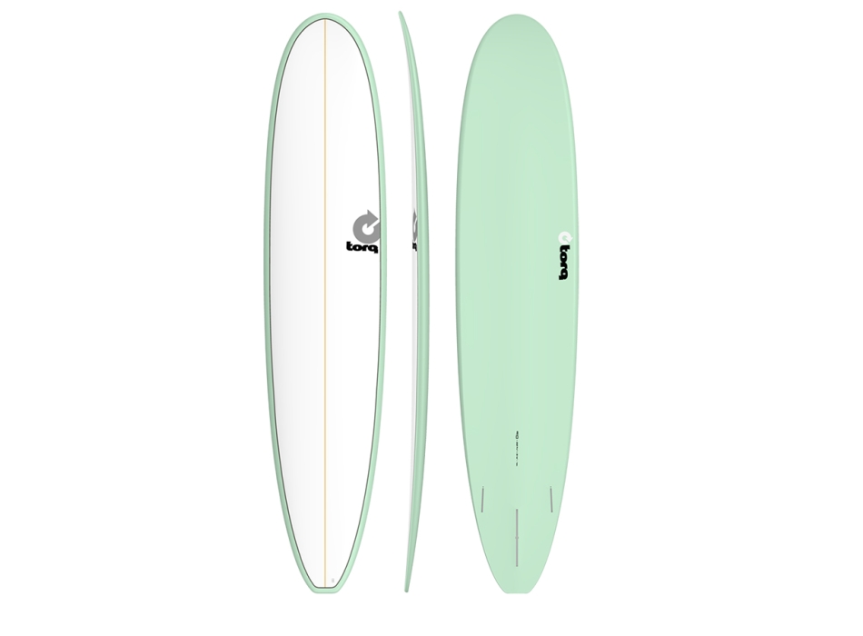 TORQ TET 9'6" LONGBOARD SEAGREEN PINLINE WHITE DECK
