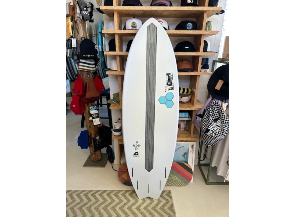 TORQ X-LITE POD MOD 5'10 AL MERRICK WHITE PINLINE EPOXY (USATA)