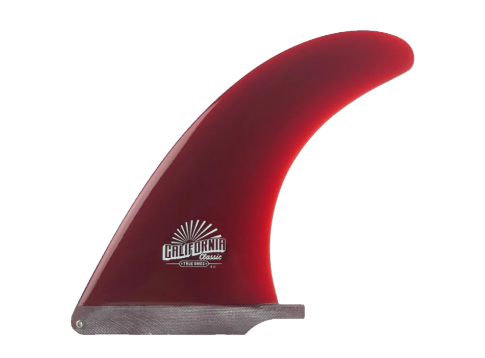 TRUE AMES 9.5” CALIFORNIA CLASSIC SINGLE FIN PINNA LONGBOARD RED 