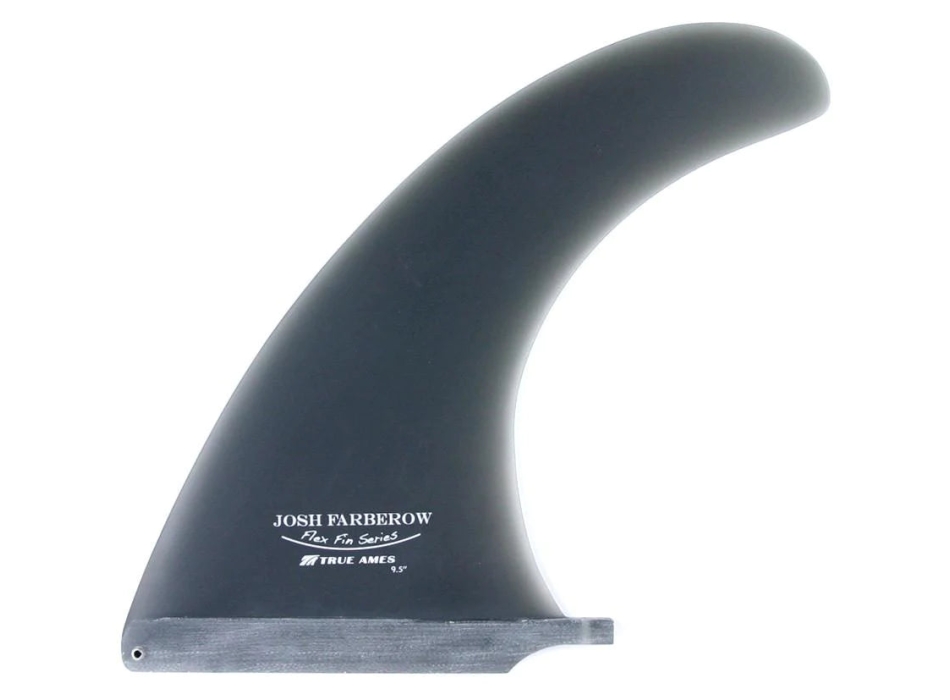 TRUE AMES 9.5” JOSH FARBEROW SINGLE FIN PINNA LONGBOARD FLEX SMOKE